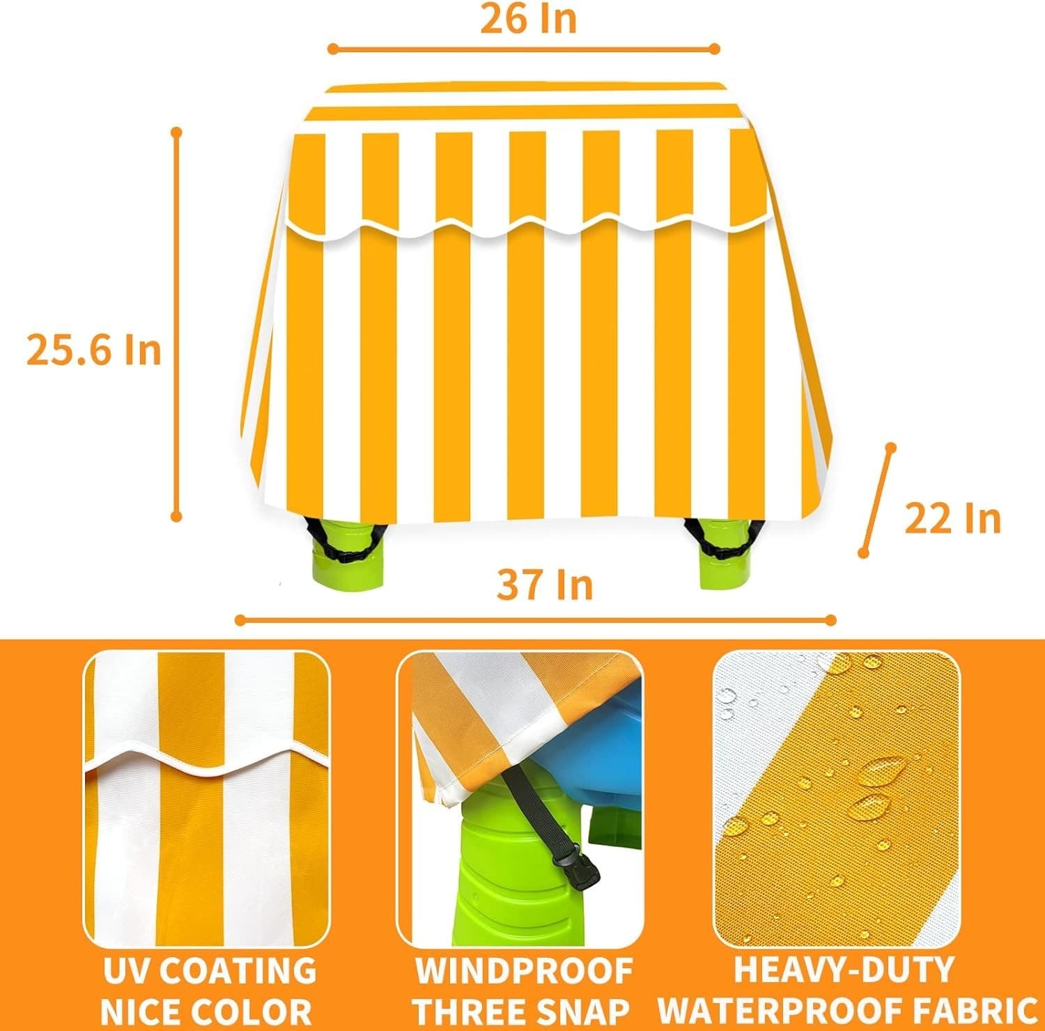 Kids Water Table Cover | Fits Rain Showers Splash Pond | 37"x25" | Yellow - Thumbnail 3