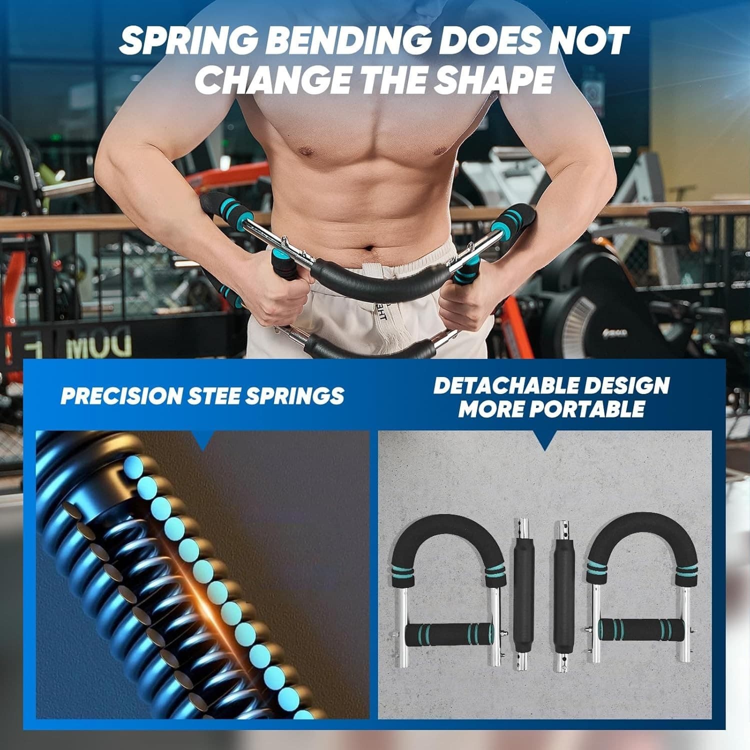 Saker Twister Arm Trainer – Adjustable Chest & Arm Workout – 20-60LB – Portable - Thumbnail 5