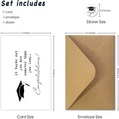 Funny Graduation Card Smarter Than You Look With Envelope and Sticker - Thumbnail 3