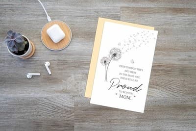 Mother Loss Sympathy All Occasion Card - She Is Still So Proud to Be Your Mom - Thumbnail 2