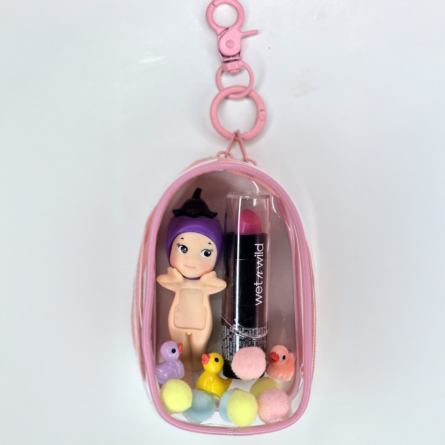 Fanmade Mini Angel Collectible Charm Set – Cute Phone Accessory – Eggplant - Thumbnail 3