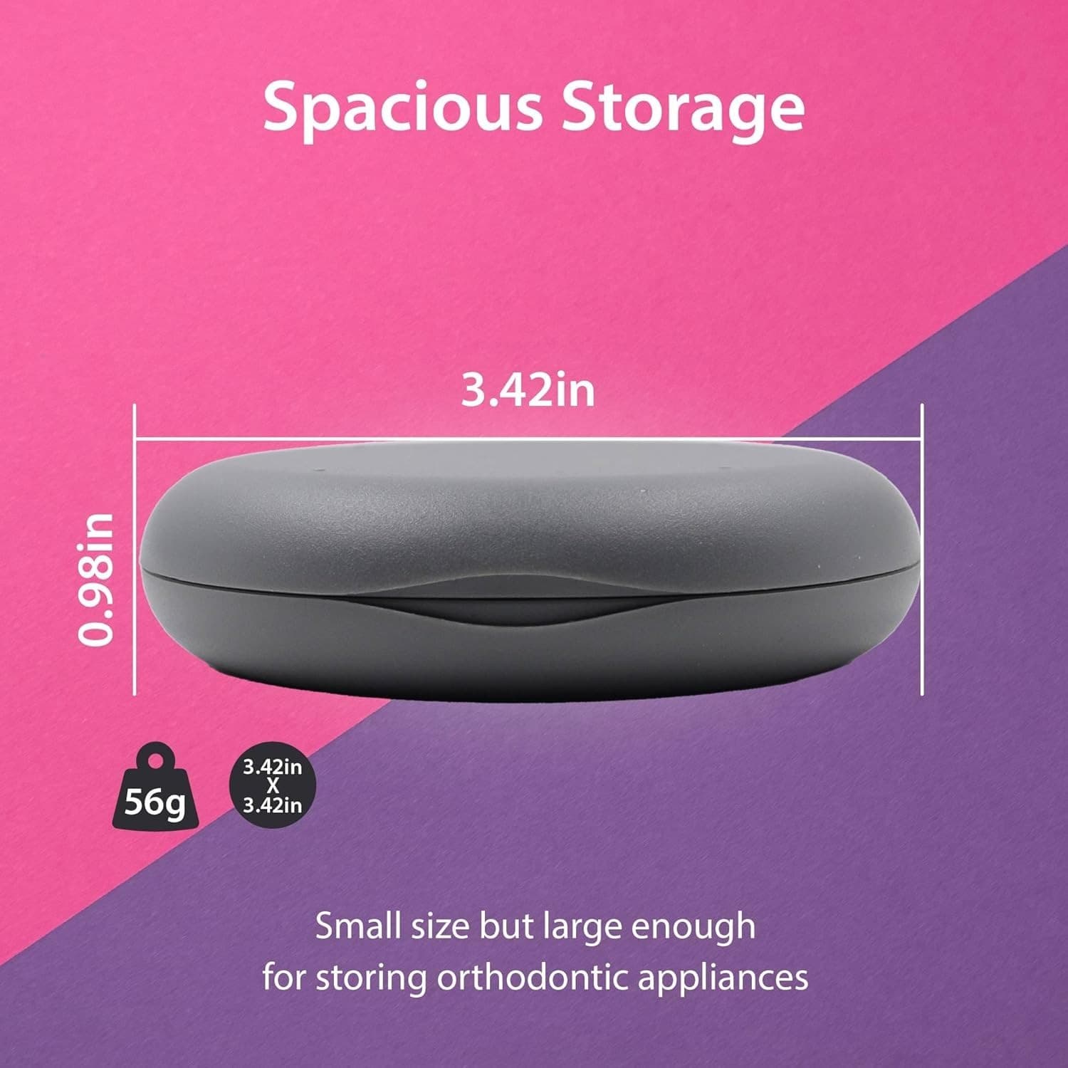 Retainer Case w/ Mirror – White – Butterfly Design – Magnetic Closure – Compact - Thumbnail 3