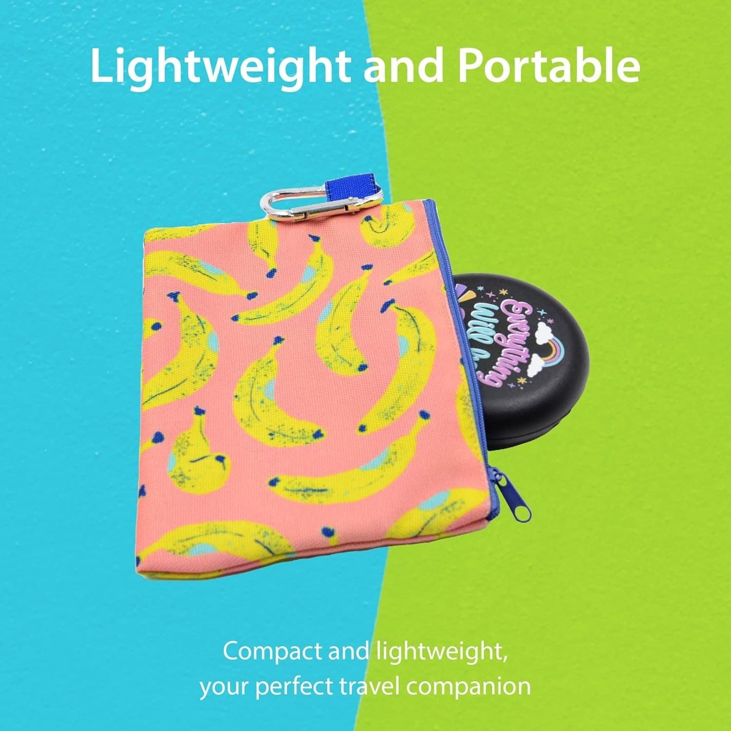 Retainer Case w/ Mirror – White – Butterfly Design – Magnetic Closure – Compact - Thumbnail 5