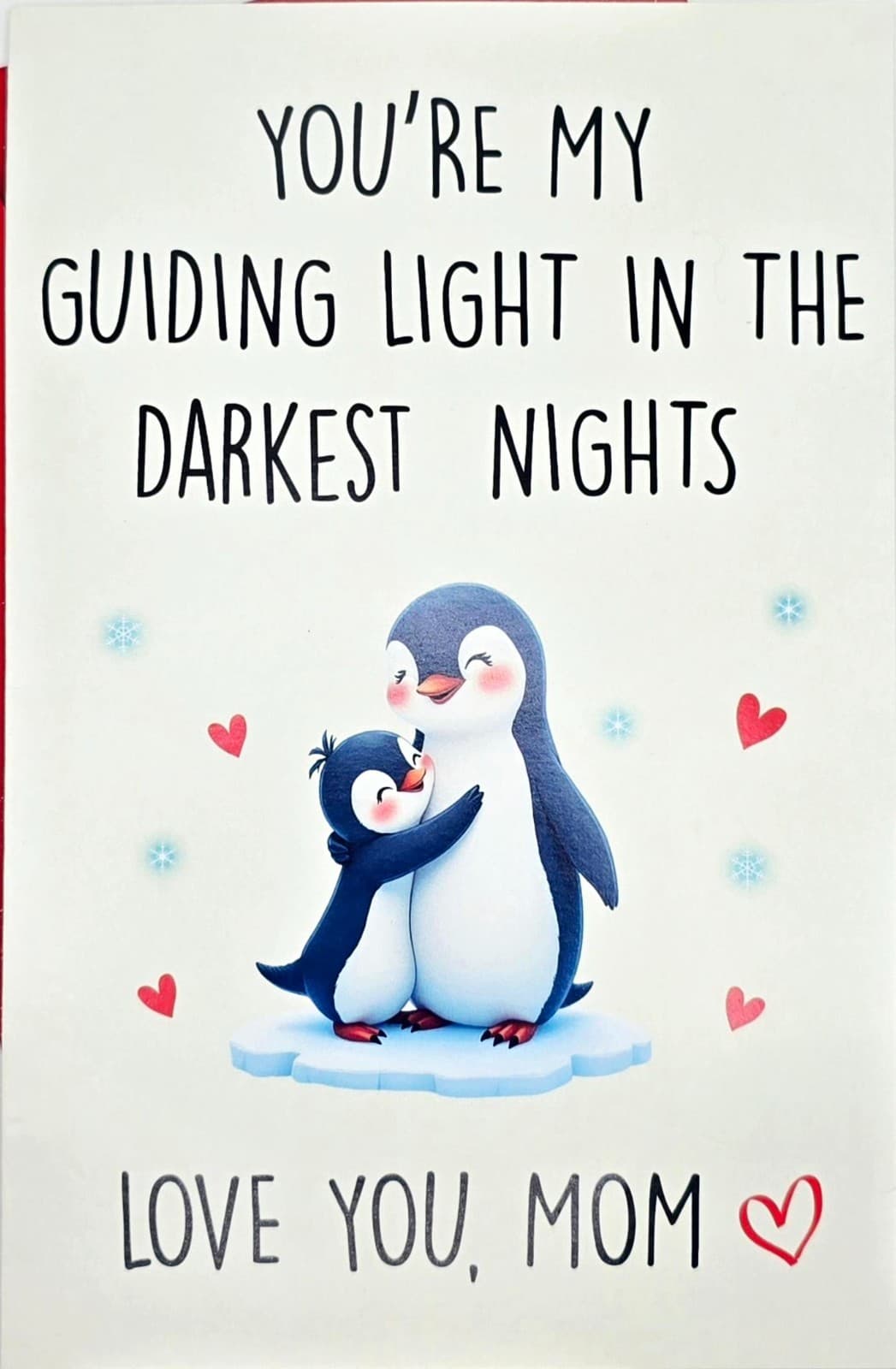 Mom Greeting Card – “Guiding Light” Quote – Red Envelope – Premium Paper – NEW!