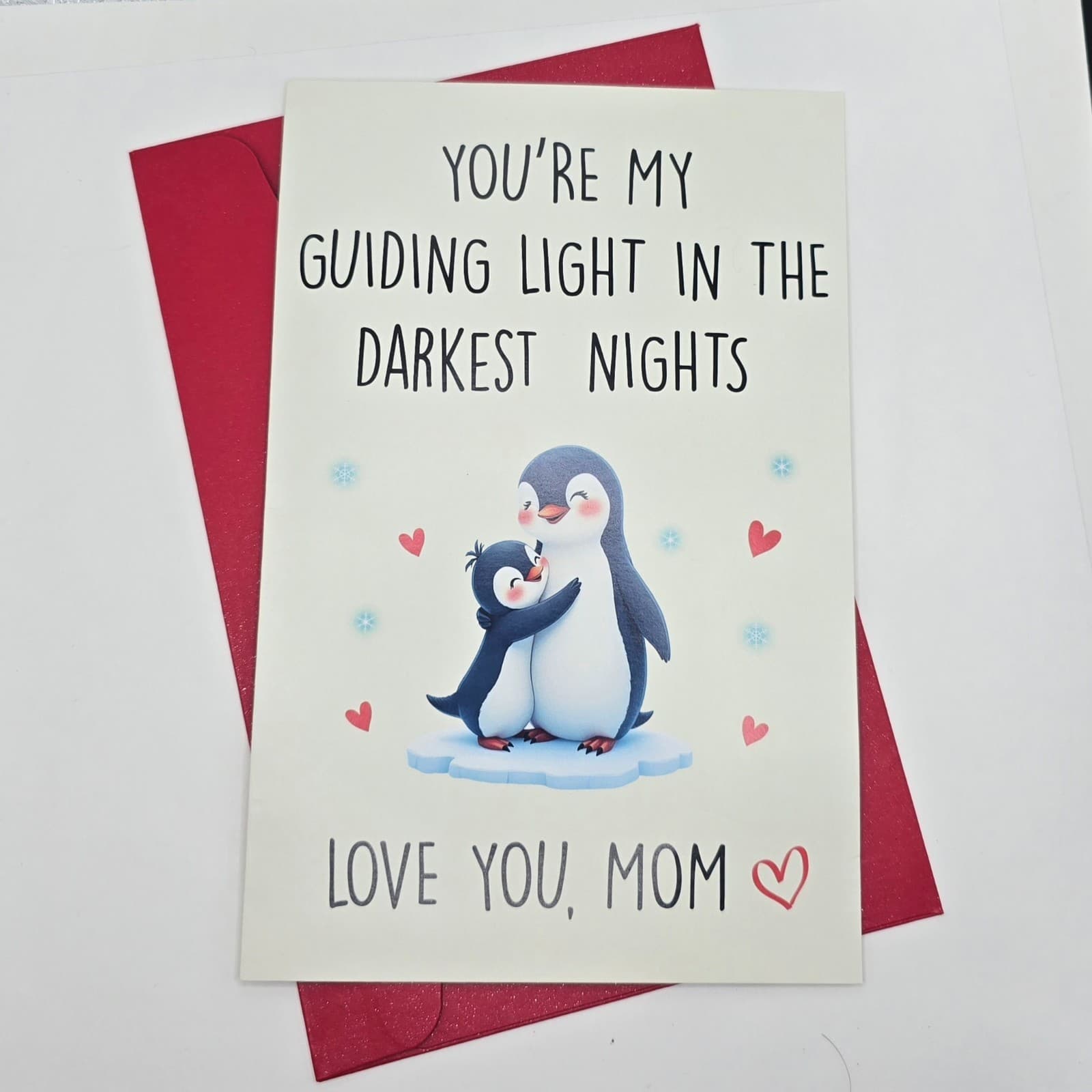 Mom Greeting Card – “Guiding Light” Quote – Red Envelope – Premium Paper – NEW! - Thumbnail 2