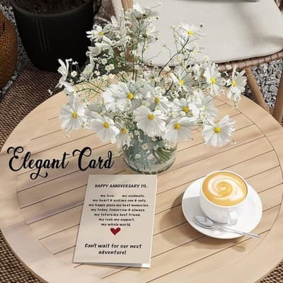 Romantic Anniversary Card - Large 8.5"x5.5" with Gold Seal - Thumbnail 2