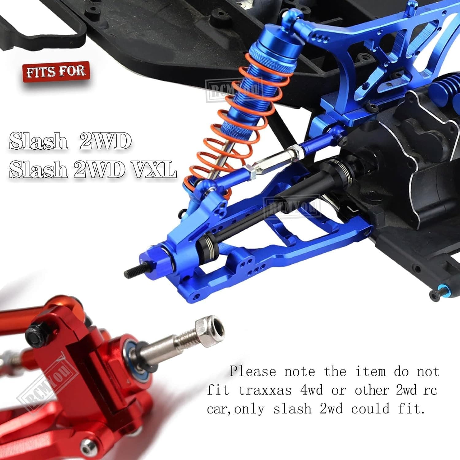 Upgrade Kit for 1/10 Slash 2WD Green Alloy Suspension Arms Shocks Axles (Green) - Thumbnail 7