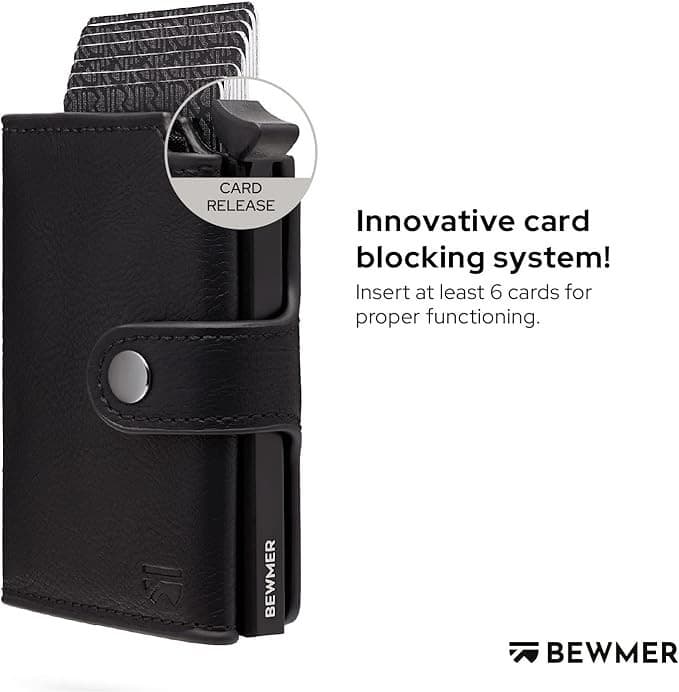 RFID Shielded Slim Credit Card Wallet Carbon Fiber Money Clip Gift Box Ready - Thumbnail 2