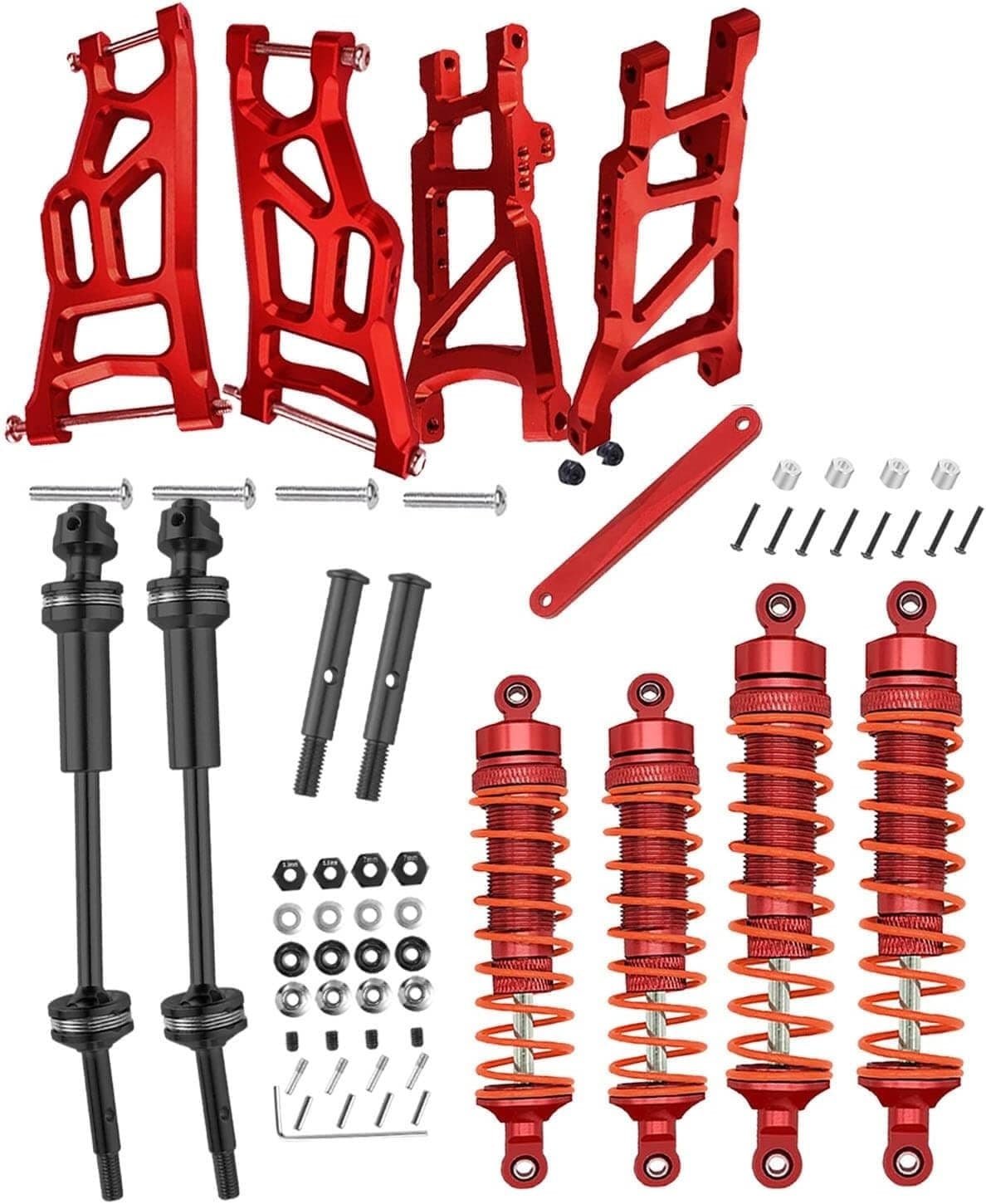 Upgrade Kit for 1/10 Slash 2WD Green Alloy Suspension Arms Shocks Axles (Green)