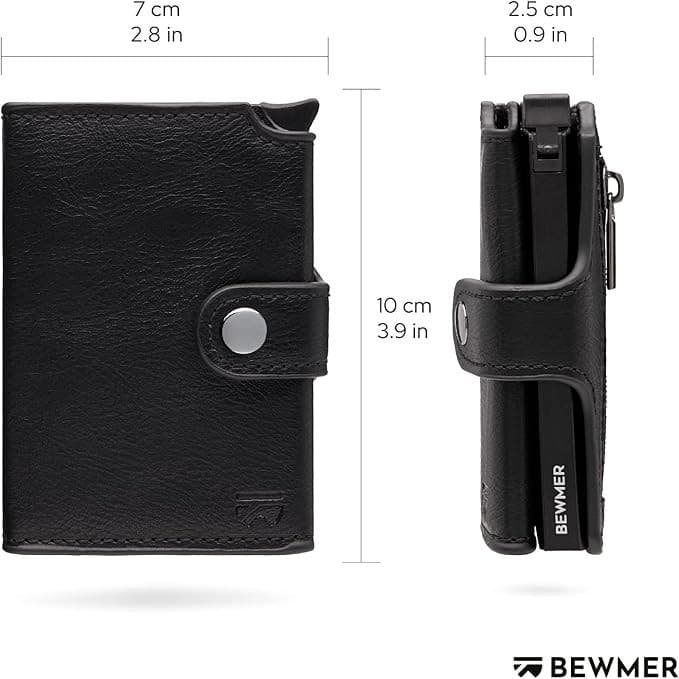 RFID Shielded Slim Credit Card Wallet Carbon Fiber Money Clip Gift Box Ready - Thumbnail 4