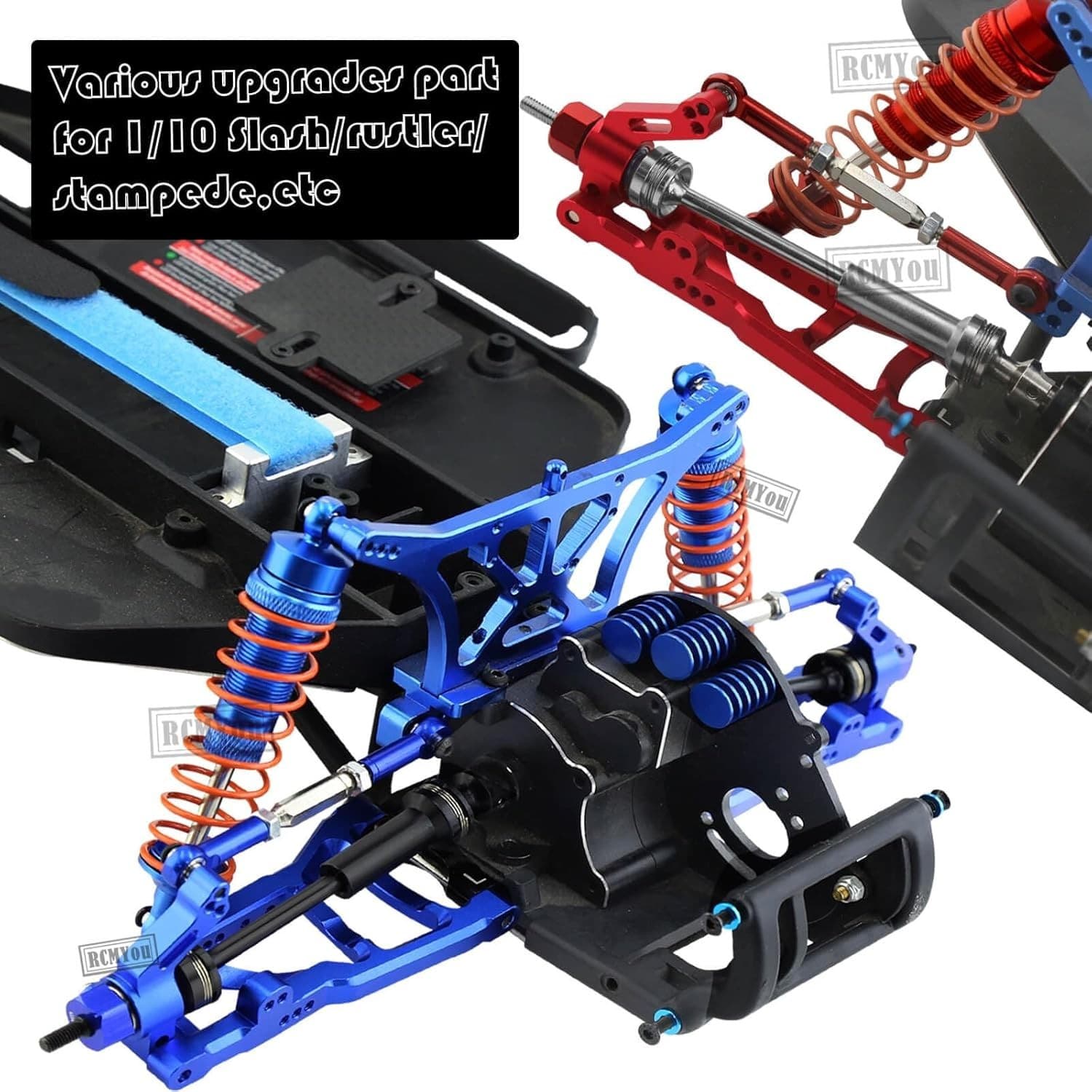 Upgrade Kit for 1/10 Slash 2WD Green Alloy Suspension Arms Shocks Axles (Green) - Thumbnail 5