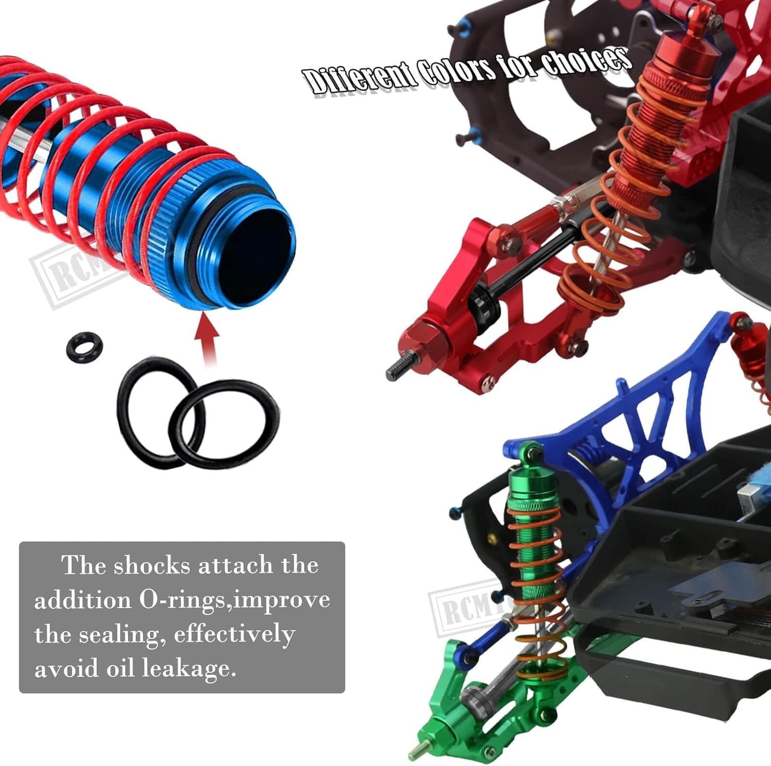 Upgrade Kit for 1/10 Slash 2WD Green Alloy Suspension Arms Shocks Axles (Green) - Thumbnail 3