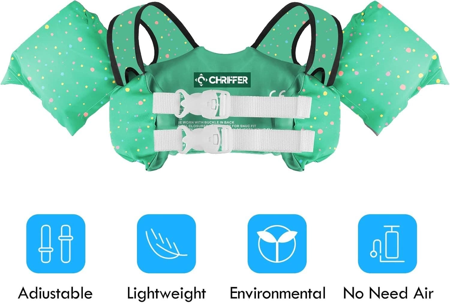 Kids Swim Vest Life Jacket 40–65 lbs | Arm Wings Safety Floaties Harness - Thumbnail 6