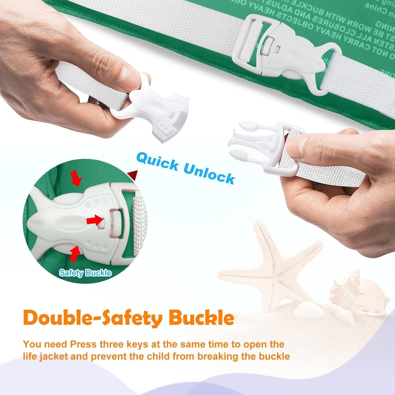 Kids Swim Vest Life Jacket 40–65 lbs | Arm Wings Safety Floaties Harness - Thumbnail 2