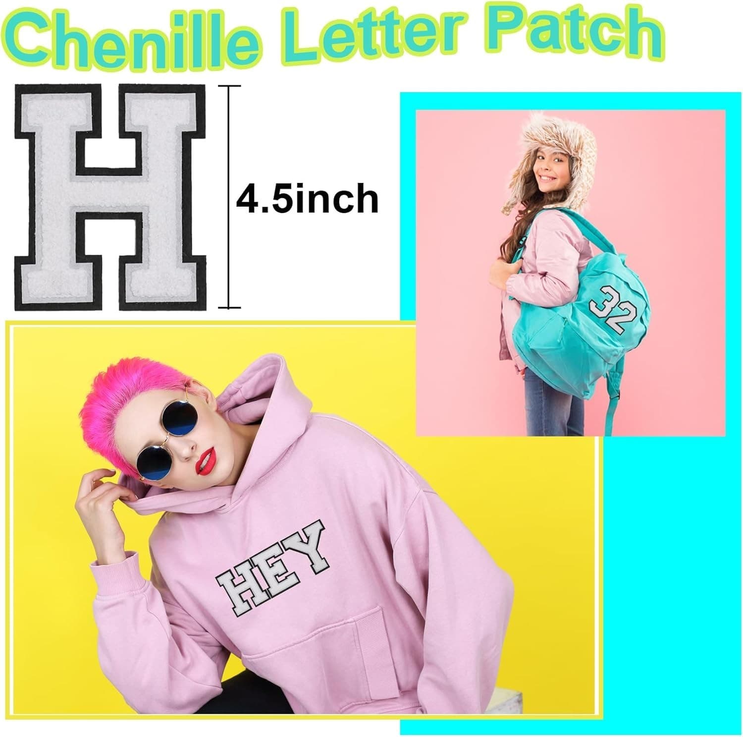 J. Carp Letter L Iron-On Patches 4.5" Initial Alphabet Applique (3 Pcs) - NEW! - Thumbnail 2