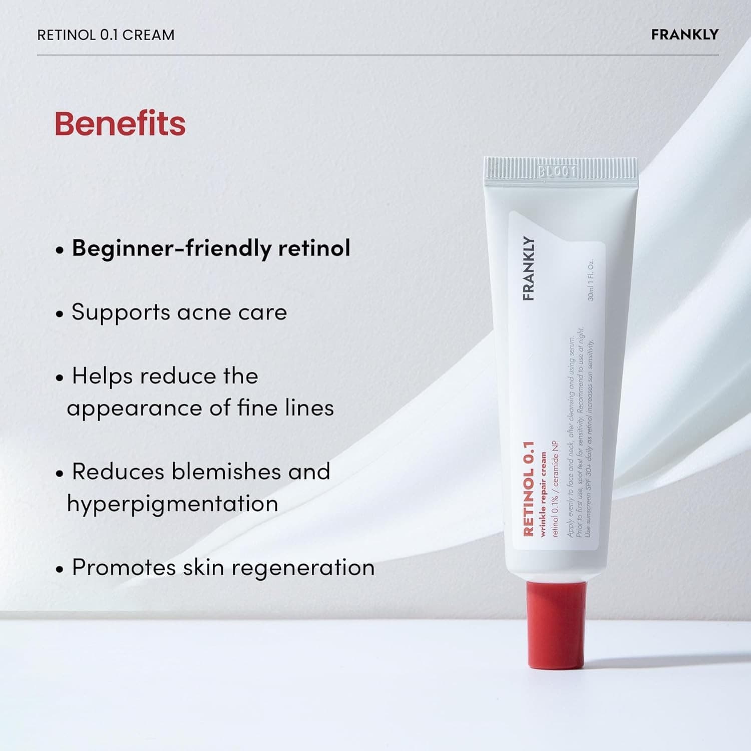 FRANKLY Retinol 0.1% Night Cream Anti-Aging Wrinkle Care – Exp 10/2026 - Thumbnail 4