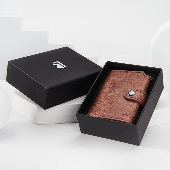 RFID Shielded Slim Credit Card Wallet Carbon Fiber Money Clip Gift Box Ready