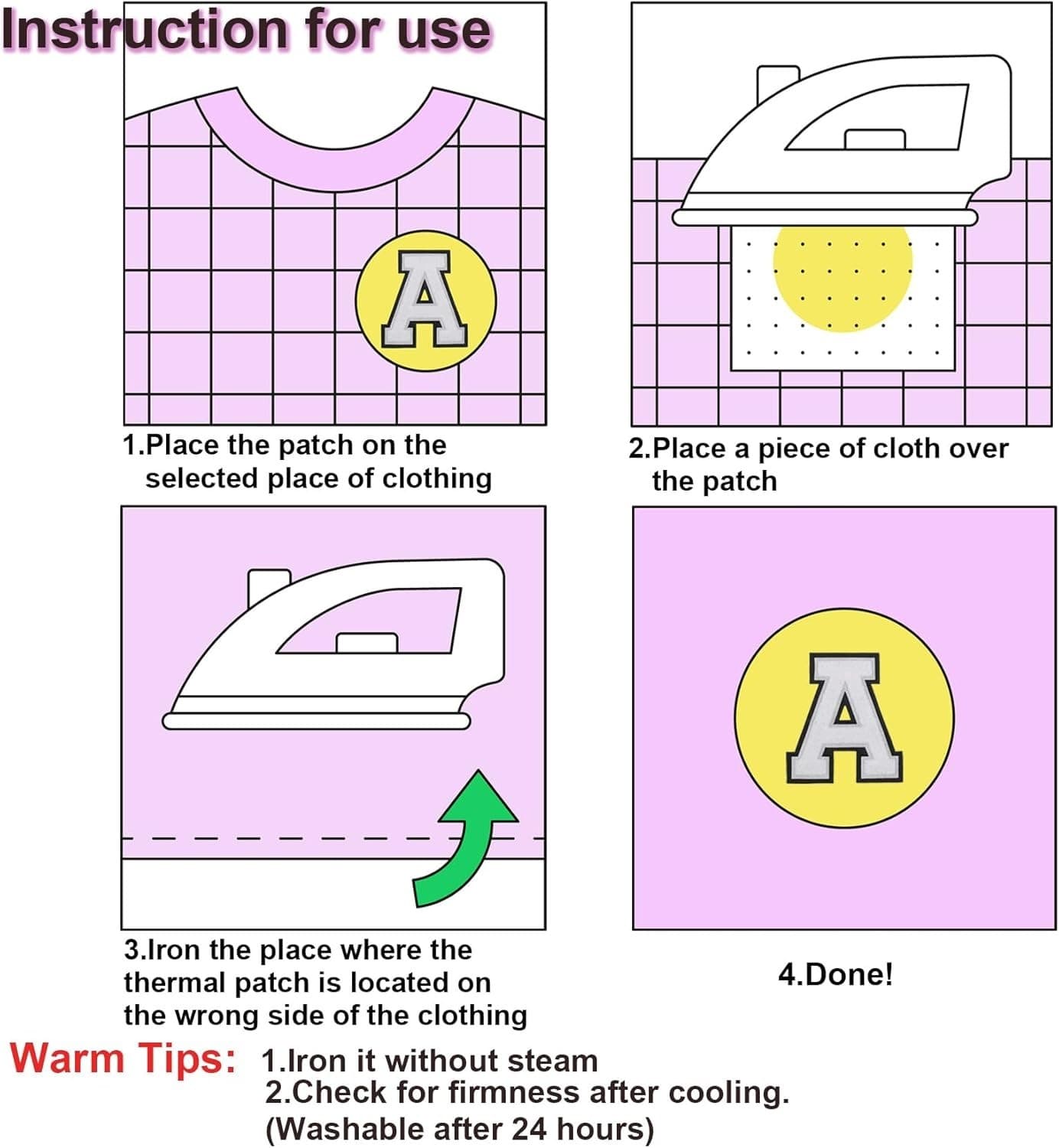 J. Carp Letter L Iron-On Patches 4.5" Initial Alphabet Applique (3 Pcs) - NEW! - Thumbnail 6