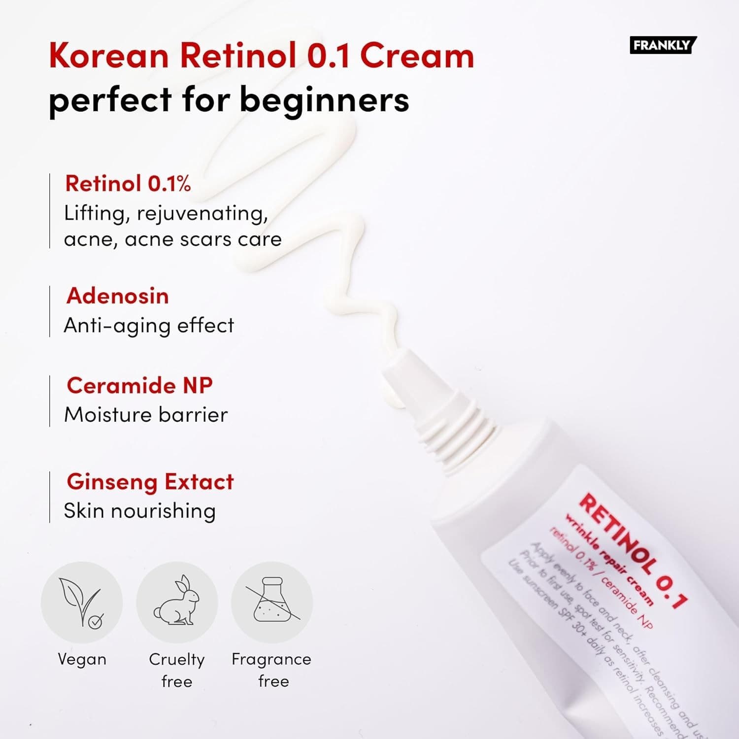 FRANKLY Retinol 0.1% Night Cream Anti-Aging Wrinkle Care – Exp 10/2026 - Thumbnail 5