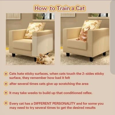 Cat Scratch Furniture Protector/Deterrent 18 Pack, Double-Sided AntiScratch Tape - Thumbnail 3