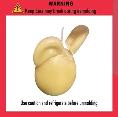 2-Pack 3D Bunny Silicone Molds – DIY Candles Soap Icecubs - DIY Gift Set! - Thumbnail 2