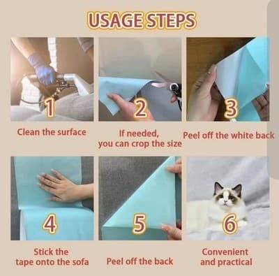 Cat Scratch Furniture Protector/Deterrent 18 Pack, Double-Sided AntiScratch Tape - Thumbnail 4