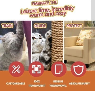 Cat Scratch Furniture Protector/Deterrent 18 Pack, Double-Sided AntiScratch Tape - Thumbnail 5