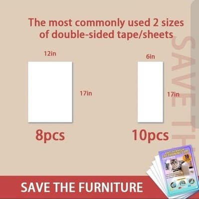 Cat Scratch Furniture Protector/Deterrent 18 Pack, Double-Sided AntiScratch Tape - Thumbnail 2