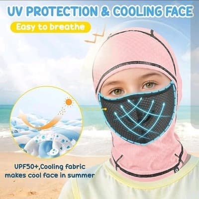 Children’s Cooling Balaclava Neck Gaiter UV Protection Outdoor Sports FAST SHIP - Thumbnail 3