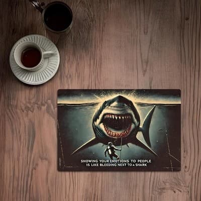 Tin Metal Sign Showing Your Emotions to People Is Like Bleeding 8x12 - Thumbnail 4