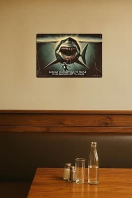 Tin Metal Sign Showing Your Emotions to People Is Like Bleeding 8x12 - Thumbnail 6