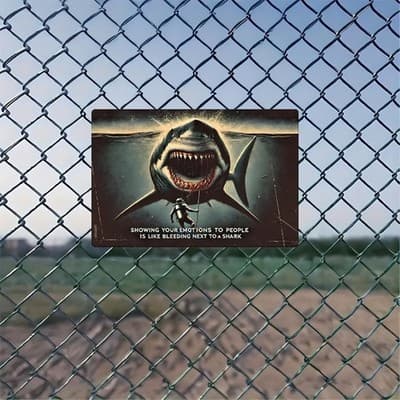 Tin Metal Sign Showing Your Emotions to People Is Like Bleeding 8x12 - Thumbnail 7