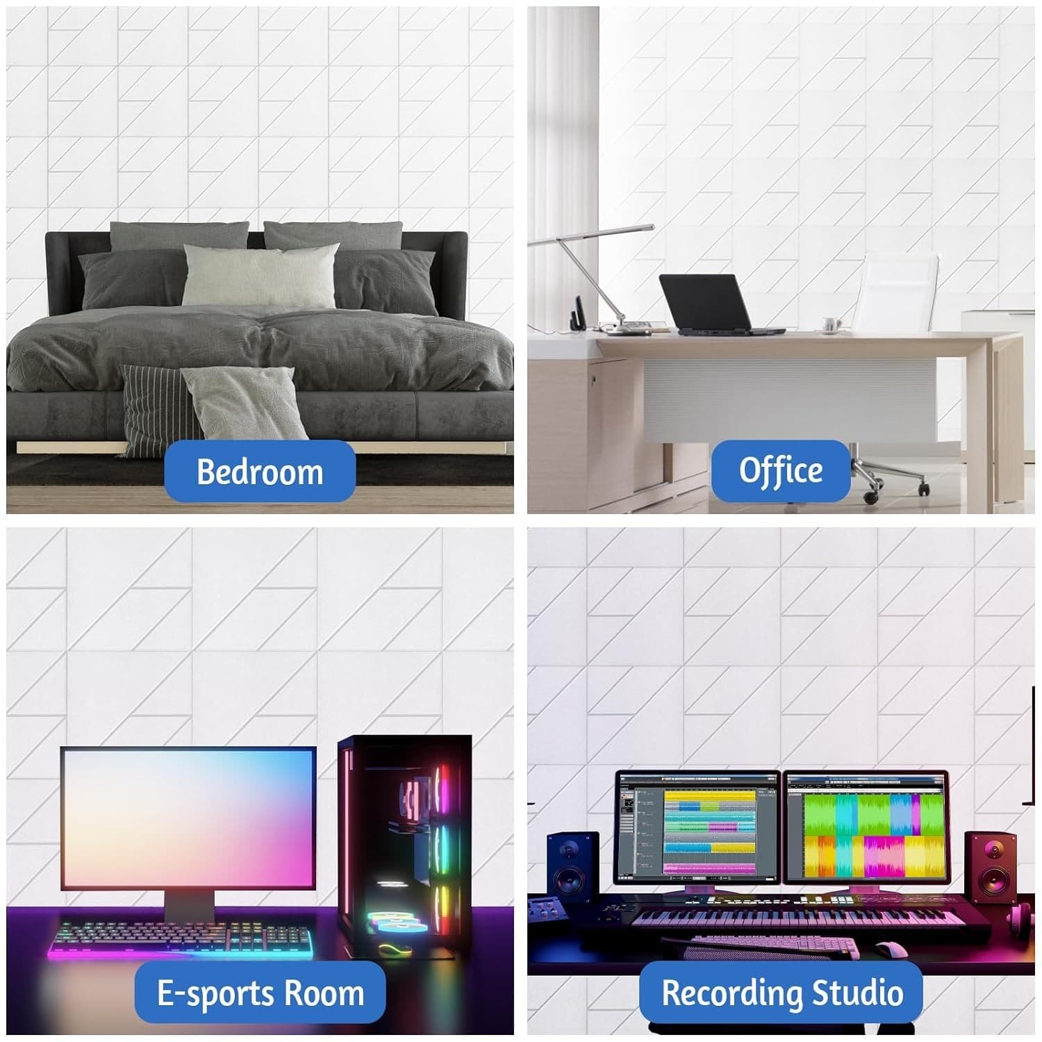 Sound Proof Foam Panels – Self-Adhesive Acoustic Treatment, New in Box - Thumbnail 6