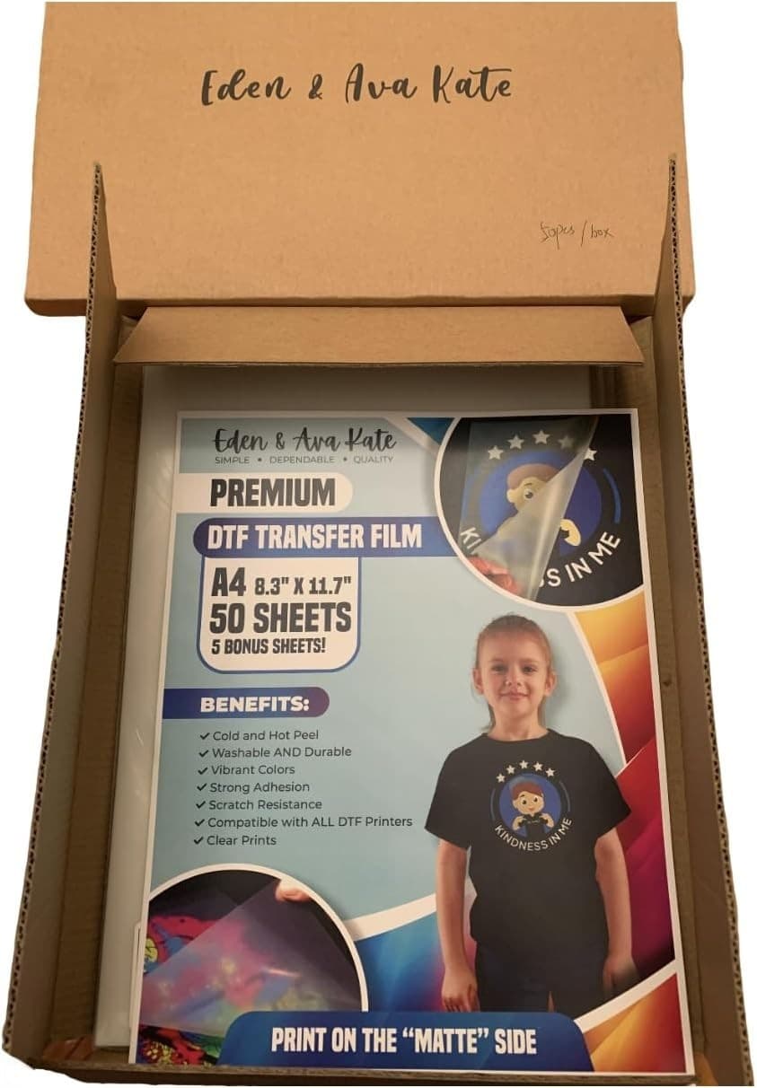 T-Shirt Heat Transfer Paper – 50+5 Bonus Sheets – DTF PET – A4 Matte - Thumbnail 3