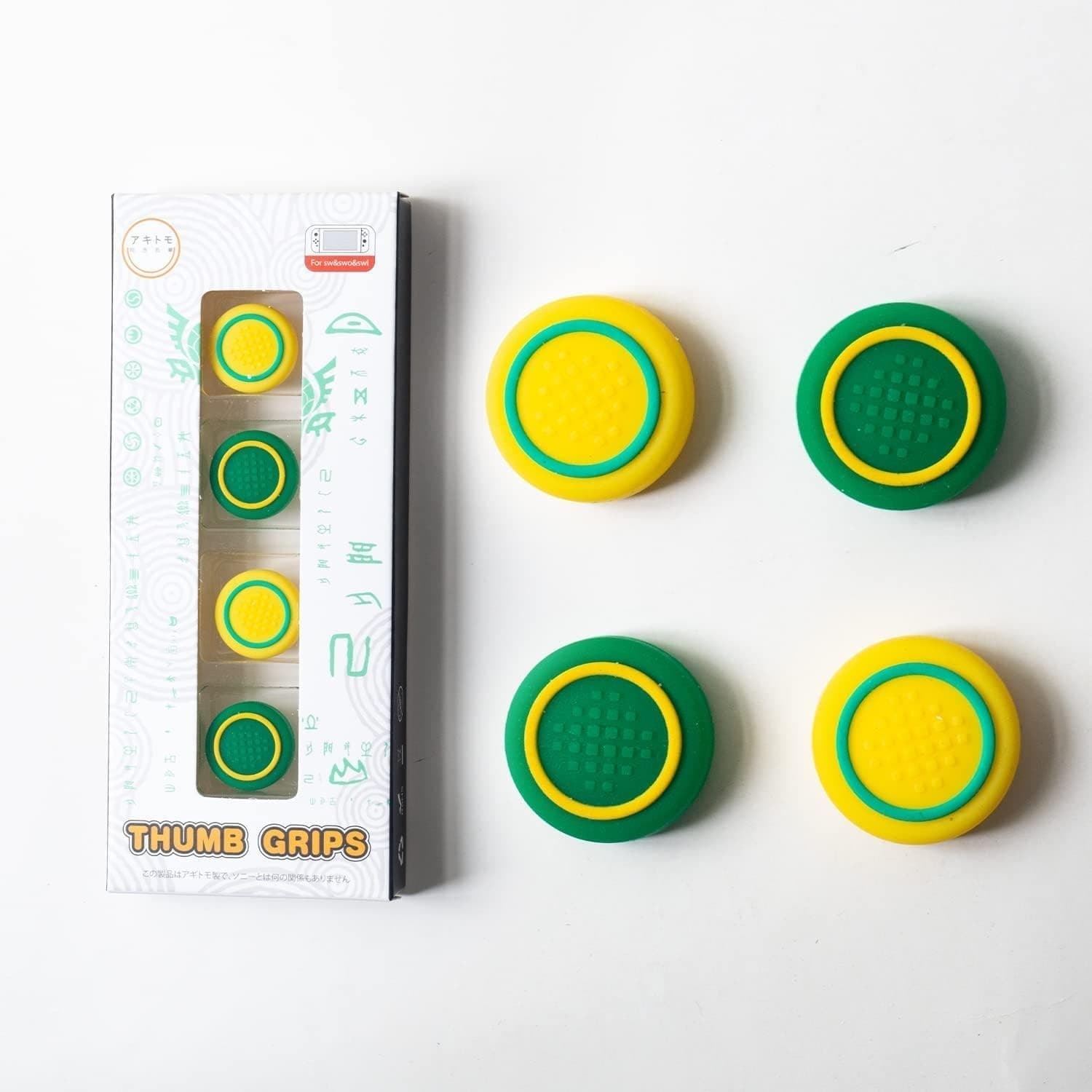 Switch Thumb Grips Zelda Tears of the Kingdom Edition Green Yellow - Thumbnail 2