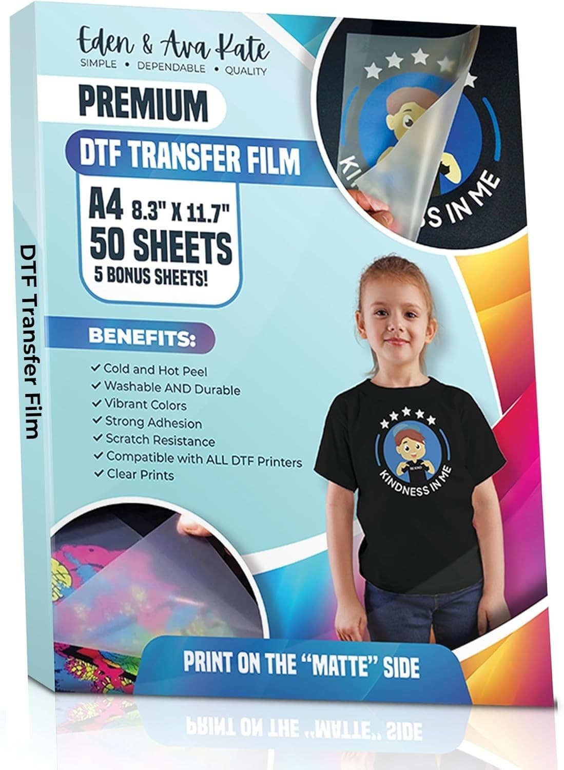 T-Shirt Heat Transfer Paper – 50+5 Bonus Sheets – DTF PET – A4 Matte - Thumbnail 5