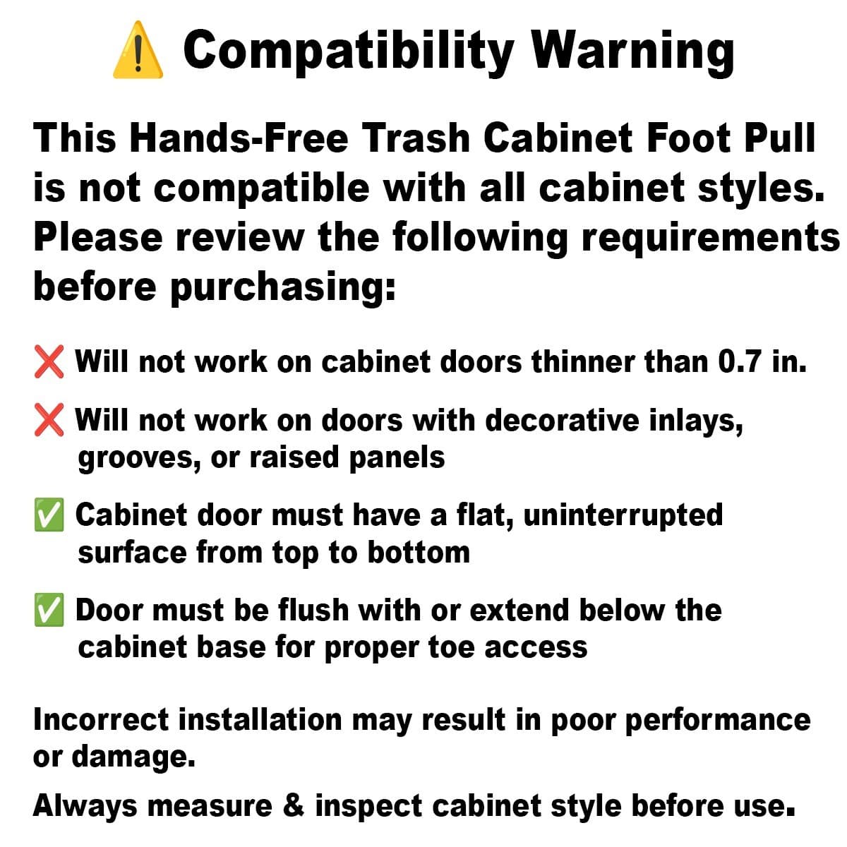 Trash Cabinet Foot Pull Hands-Free Garbage Drawer Opener - Easy Install - NEW! - Thumbnail 3