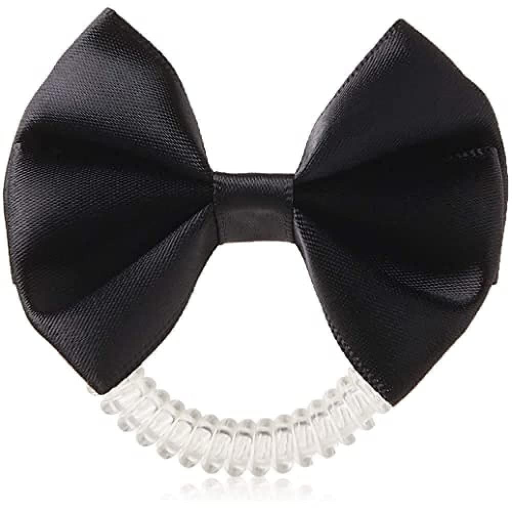 Slim Hair Scrunchie with Black Bow – Stylish Ponytail Holder Elastic Band - NEW!