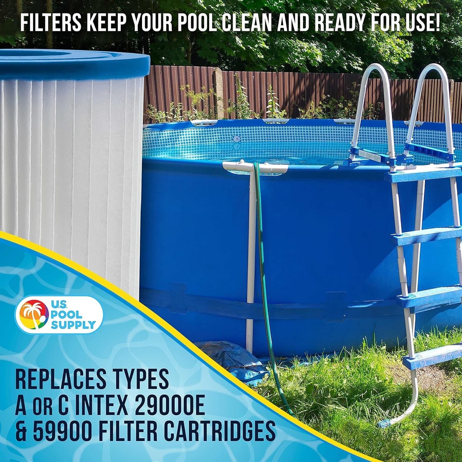 Universal Pool Filter Cartridge 4-Pack | Type A or C Filter Replacement | NEW!| - Thumbnail 4