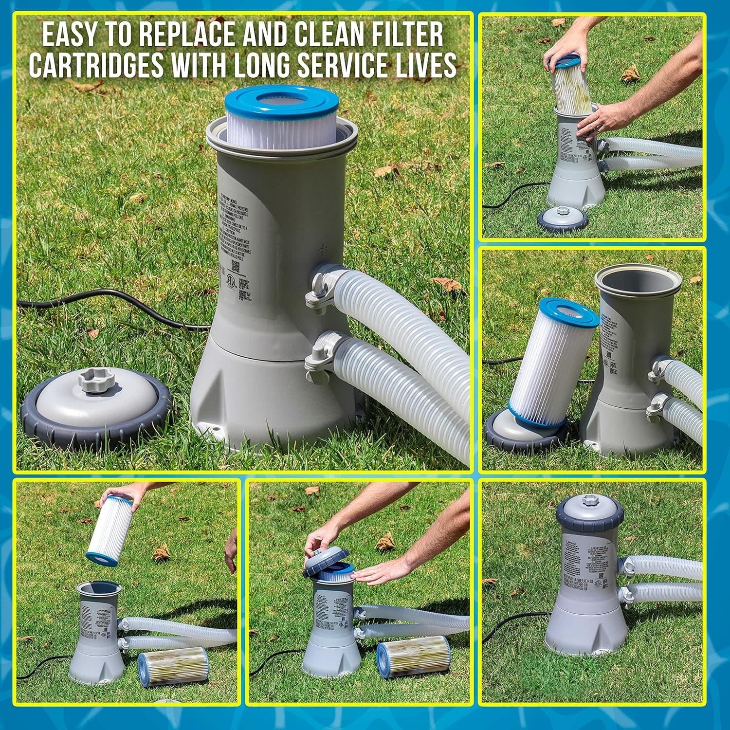 Universal Pool Filter Cartridge 4-Pack | Type A or C Filter Replacement | NEW!| - Thumbnail 6