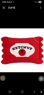 Mustard & Ketchup Packet Novelty Throw Pillows – Bullseye – Fun Gift – 14x10 in - Thumbnail 3