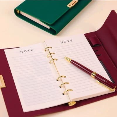 Premium Business Agenda Notebook Gift Set + Card Holder + Keychain + Pen - NEW! - Thumbnail 5