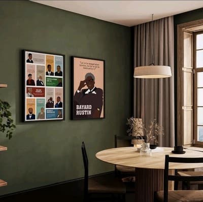 Civil Rights Black Men Activists Poster | Unframed Wall Art 16x24 Fast Ship - Thumbnail 4