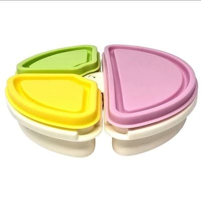 2 Pack of Baby 3 in 1 Detach-A-Bowl – Travel Friendly – Baby Food Storage - Pink - Thumbnail 5