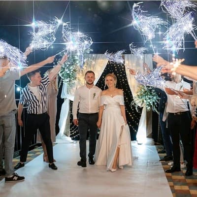 Wedding Wands Ribbon Streamers with Bells LED Fairy Light Wands Glow - 48 PCS - Thumbnail 2