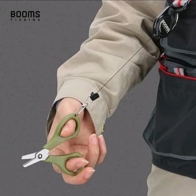 Fishing S01 Scissors for Braided Line, Green With Retractor Clip - Thumbnail 6