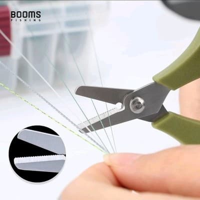 Fishing S01 Scissors for Braided Line, Green With Retractor Clip - Thumbnail 3