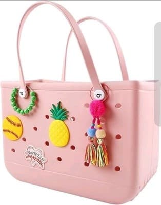 White Baseball Charm for Bogg Bag | Sports Tote Insert | Ready to Ship | NEW! - Thumbnail 3