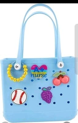 White Baseball Charm for Bogg Bag | Sports Tote Insert | Ready to Ship | NEW! - Thumbnail 5