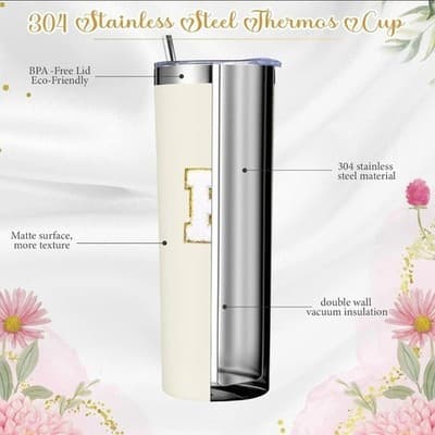 3-Pc Personalized Gift Set for Women | Initial R | Tote + Tumbler + Pouch - Thumbnail 2